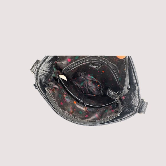 Tyler Rodan Black Faux Leather Crossbody Bag – Adjustable Fabric Strap - Picture 10 of 14